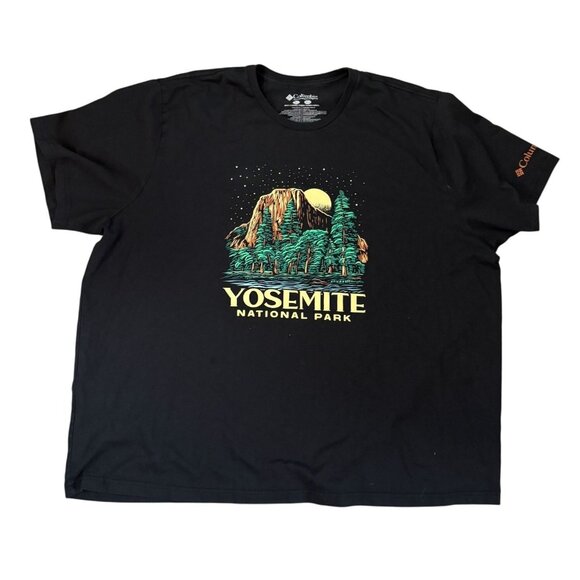 Columbia Yosemite National Park Graphic T-Shirt 3XL Black Short Sleeve Mens - Picture 1 of 4